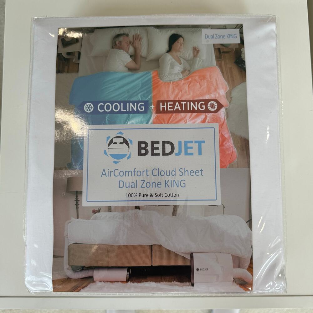 BedJet Dual Zone King Cloud Sheet Cooling Heating 100% Cotton NEW Sealed